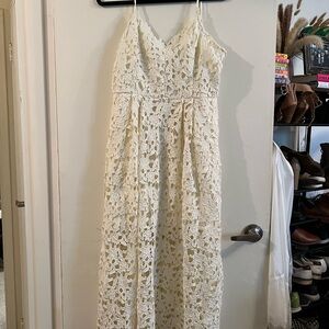 Vici Ivory Lace Midi Dress